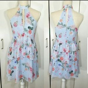 Express floral ruffle dress